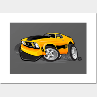 1973 Ford Mustang Mach 1 Yellow Posters and Art